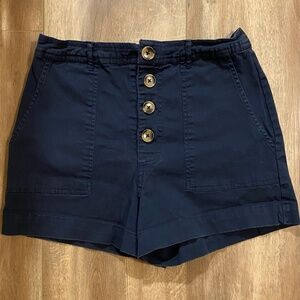 Francesca's High Waisted Navy Blue Shorts